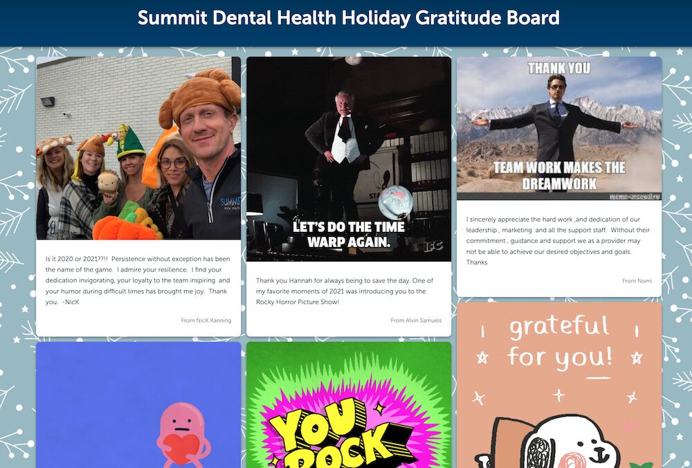 Virtual ecard for employees of Summit Dental Health